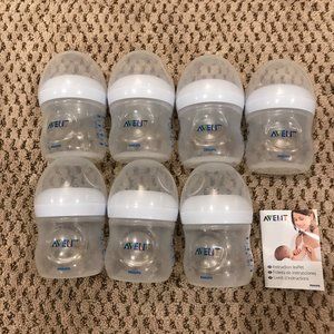 Avent 4oz Baby Bottles (Set of 7, Like New)